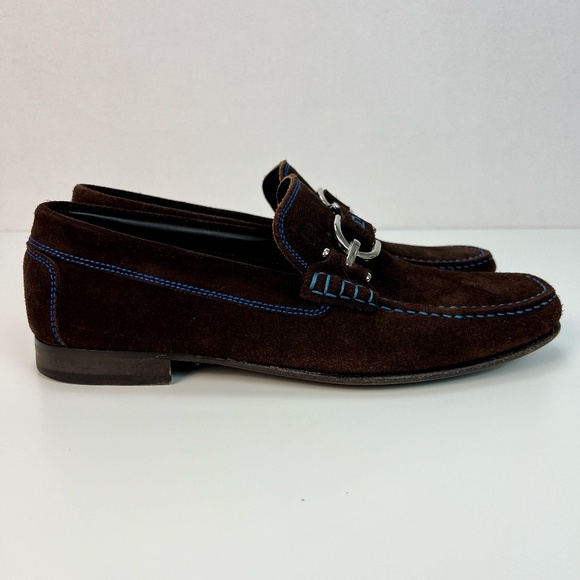 Donald J Pliner Dacio Loafer Expresso Suede Slip-On Driving Shoes Brown Mens 9M - Picture 3 of 14
